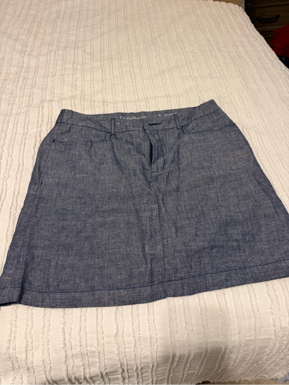 croft & barrow Denim-Style Blue Mini Skirt